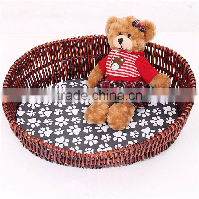 Exquisite workmanship rattan dog cat bed Pure hand to build with cushion