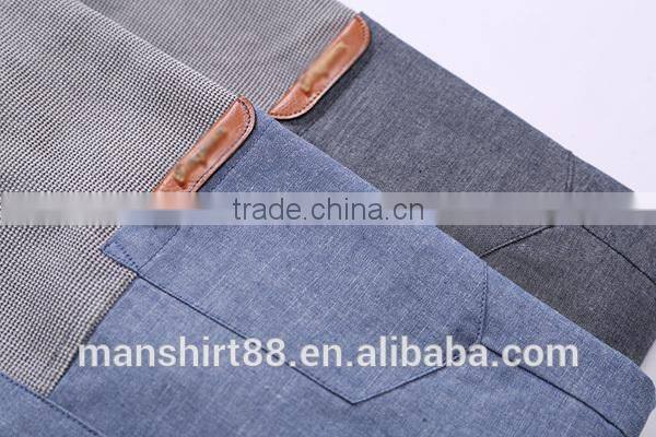 men's contrast front yoke and backpart slim fit chambry casual shirt