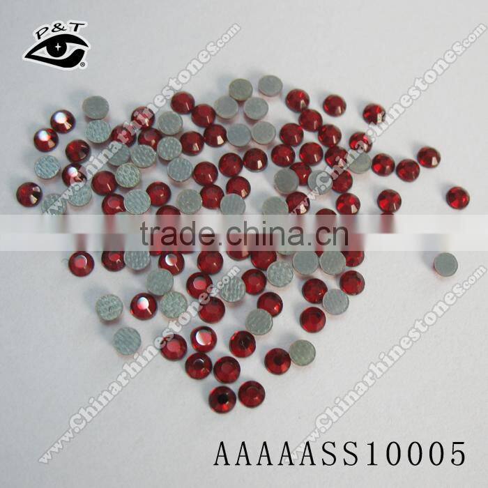 Korean hot fix crystal SS10 dark siam red color rhinestone for clothing