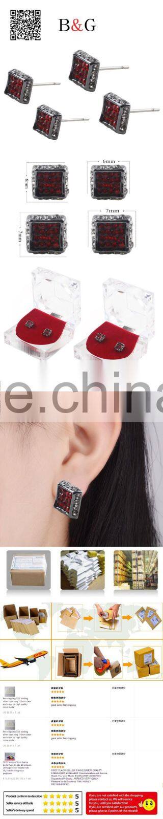 Custom Unique Designs Fashion Sterling Silver Jhumka Twinkling Diamond Hiphop Earrings Wholesale With Packing Box