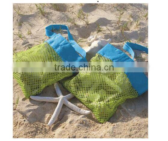 Children's beach toys quick collection bag sands away net bag beach treasures bag for kids