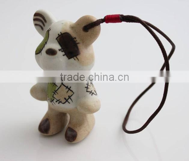 'Patch Bear' Promotion Gifts for Decorations Accessory,China Novelty Ceramic Mobile Charms,Promotional Mobile Phone Pendant