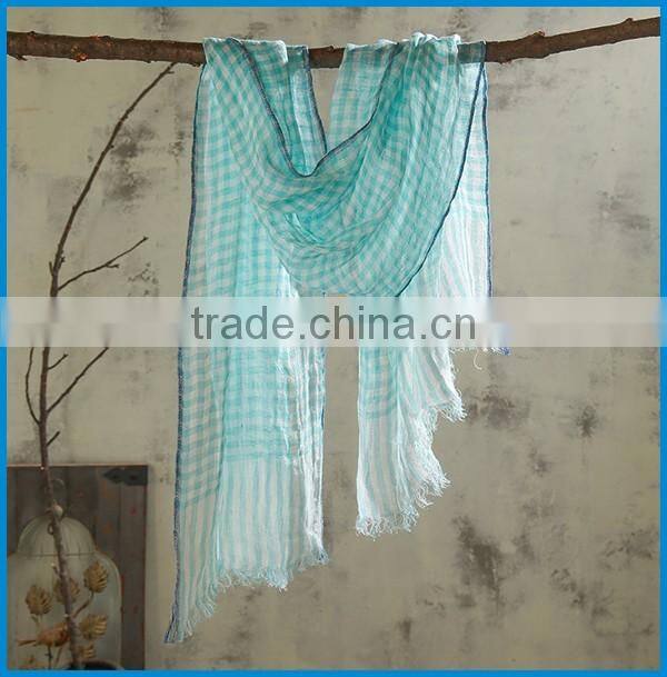 Spring fashion woven tartan plaid scarf for men