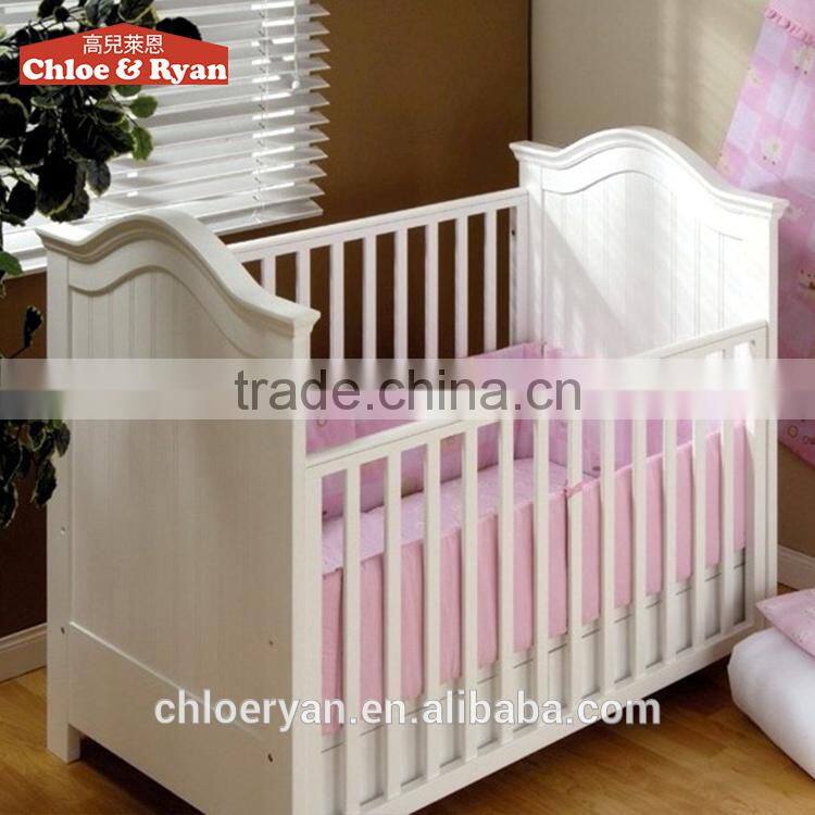 Fashion babybed design furniture with drop side protable baby bed prices
