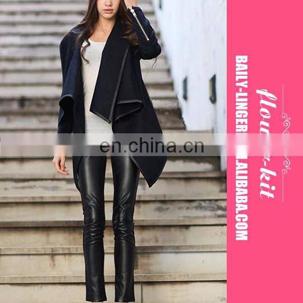 New Fashion Women Asymmetric Coat Cuffs Zipper Warm Jacket Outerwear
