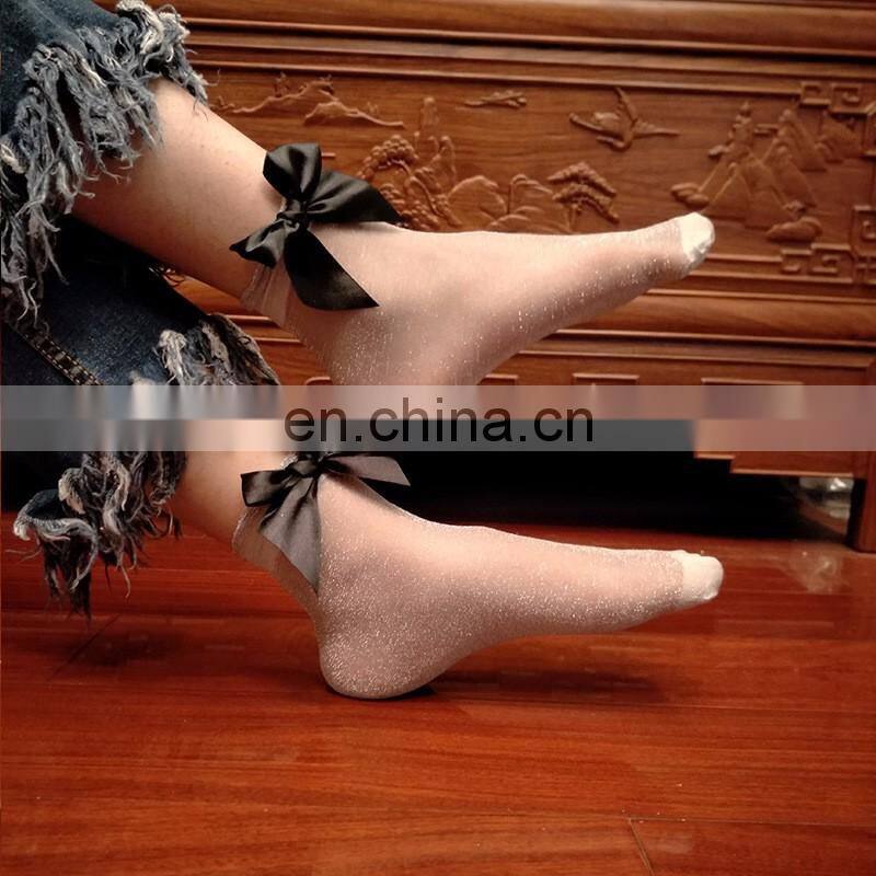 Summer women short breathable bow sock yiwu factory