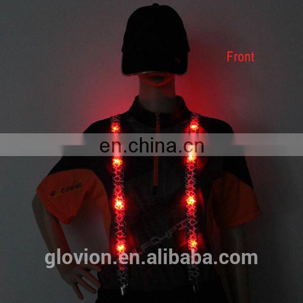 New arrival hot sell Leopard LED Glow night showSuspender