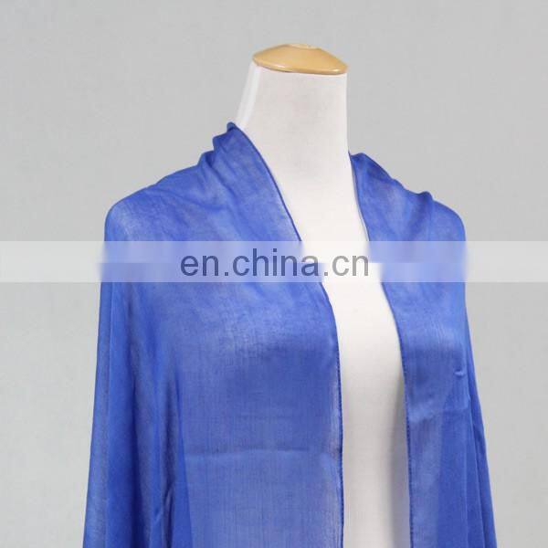 Blue Viscose Long Scarf for Women