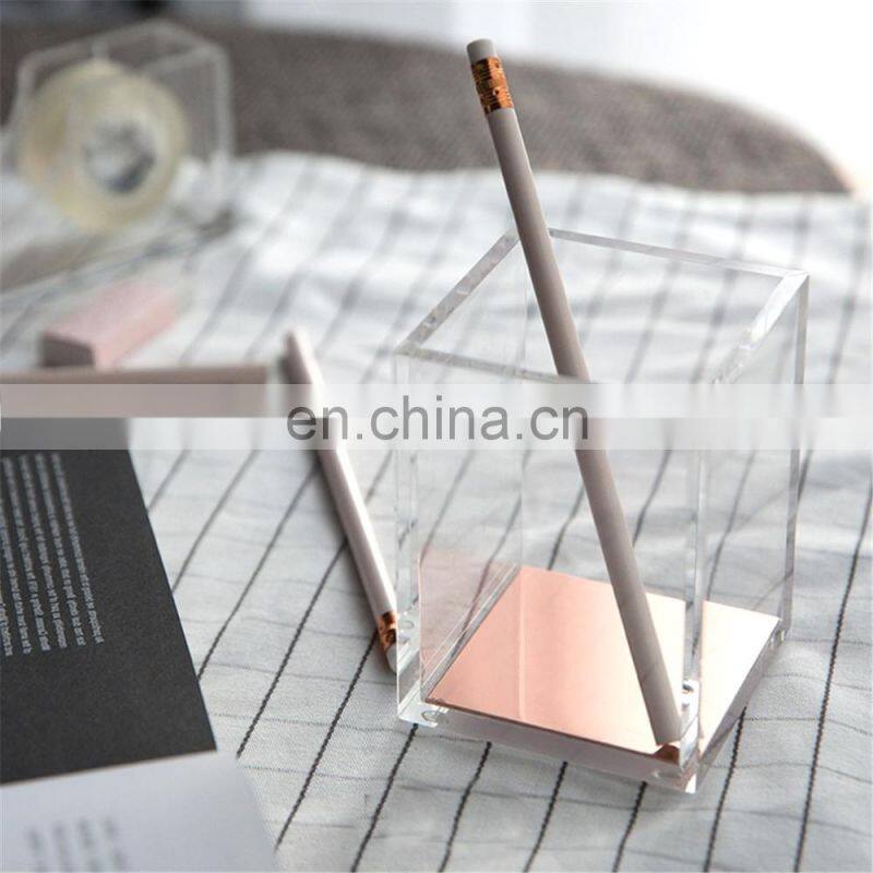Office decoration acrylic pencil vase,pencil cube vase