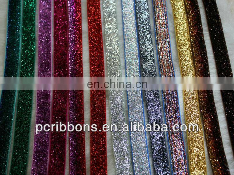 Wholesale elastic glitter ribbon