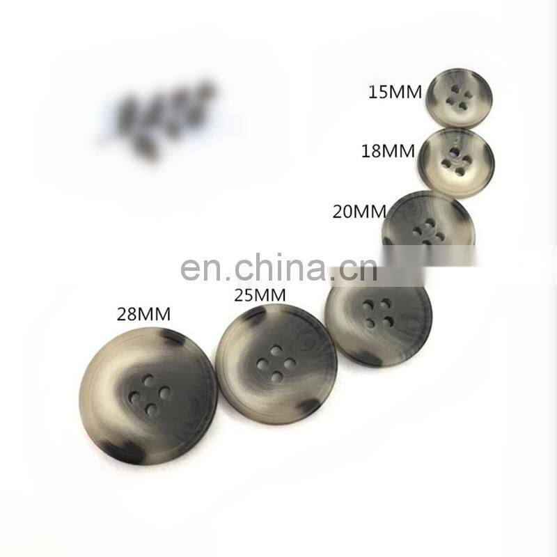 Popular 4-holes flatback imitated horn resin men suit button