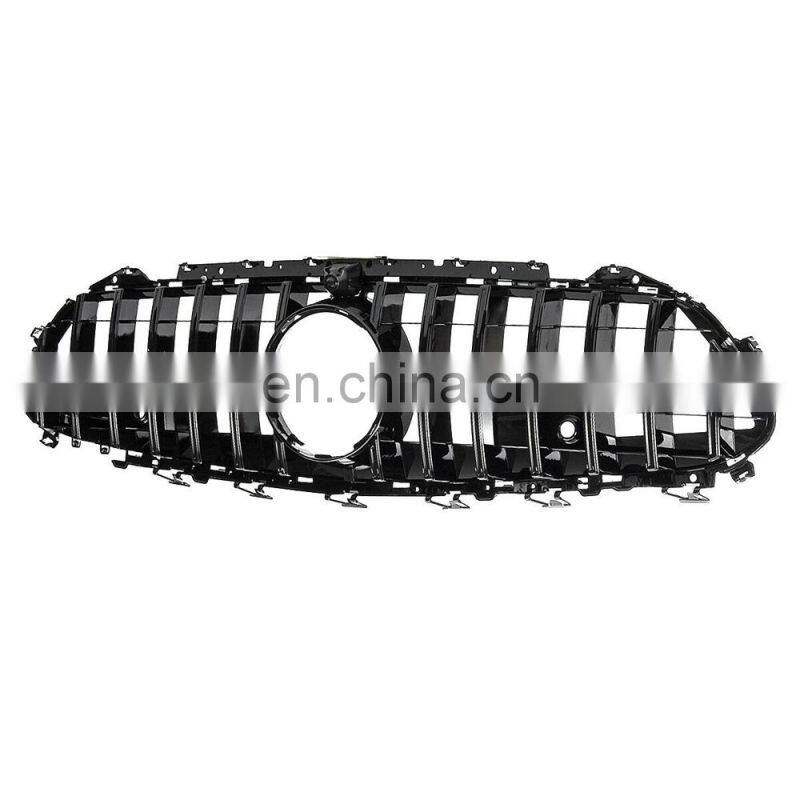 Black Front Grille Grill W/Camera 2019- For Mercedes-Benz W257 C257CLS400 CLS450 CLS53 AMG