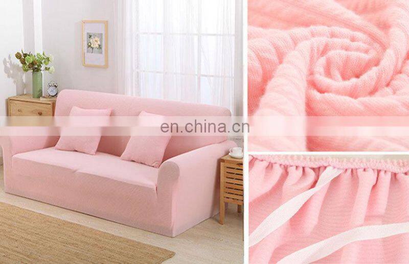 High quality fitted couch cover plain knitting sofa cover