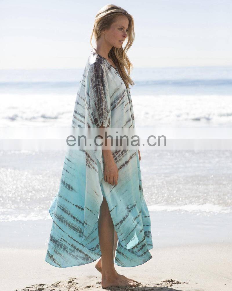 blue Long Beach Dress Cover up 2019 Bikini Cover up Sarong Tunicas Playa Mujer Kaftan Beach Pareo Swim suit