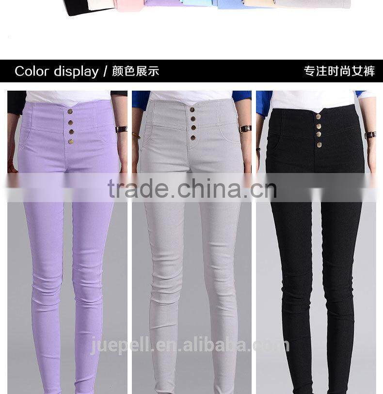 OEM plus size 2015 high waist fit slim women jeans