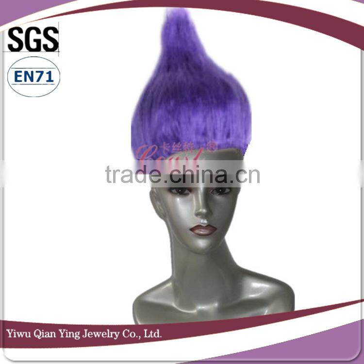 cheap wholesale high quality orange synthetic halloween big troll wig