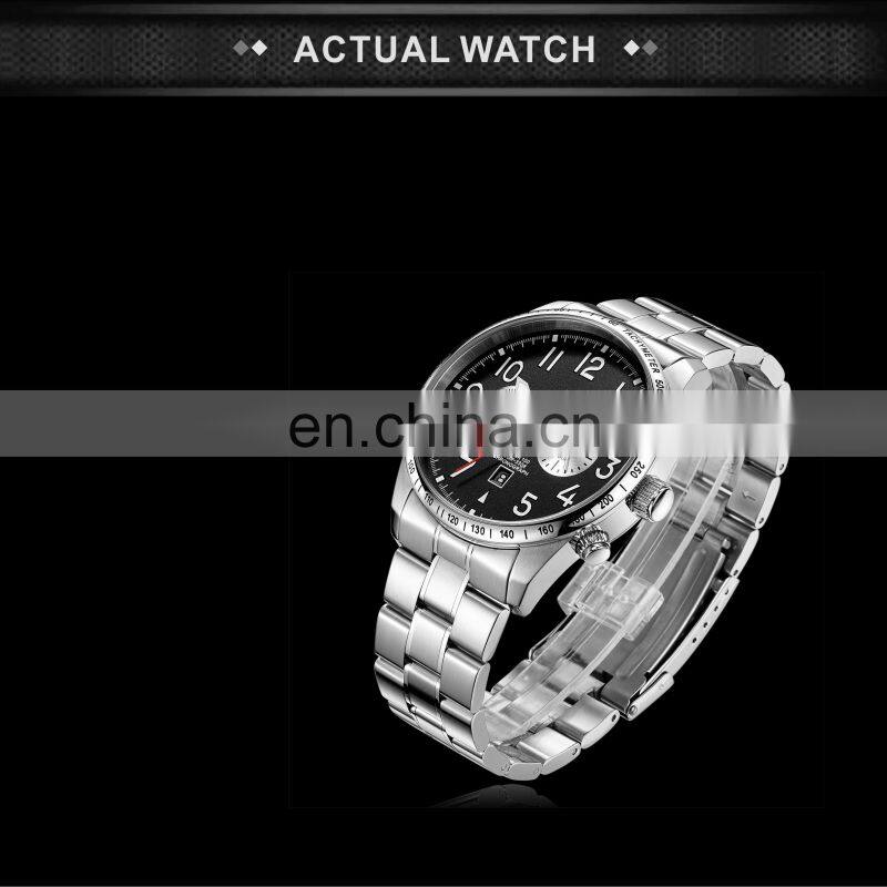 Steel Watch Customized Men's Wrist Watch OEM ODM Factory Price Black Luxury Chronograph Watch