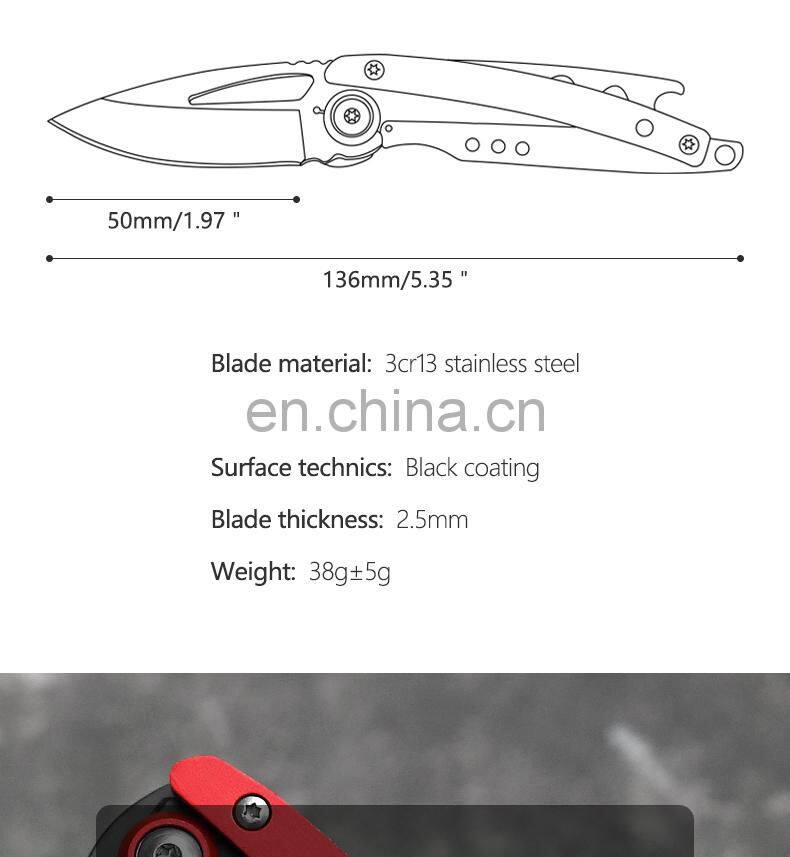 Outdoor Folding Knife Aluminum Alloy Handle Pocket Knife Jungle Survival Self-defense Portable self-defense Knife