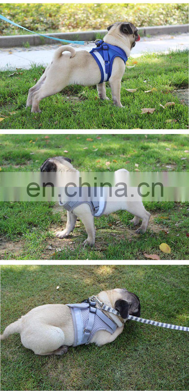 Dog Harness with Leash Summer Pet Adjustable Reflective Vest Walking Lead for Puppy Polyester Mesh Harness