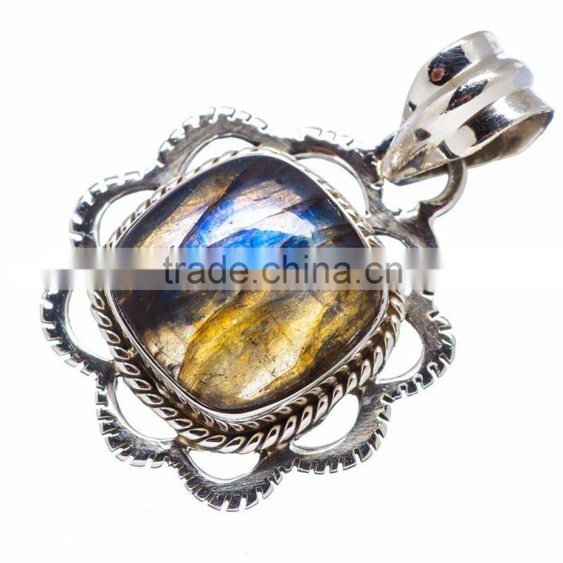 925 SOLID STERLING FINE SILVER LABRADORITE PENDANT