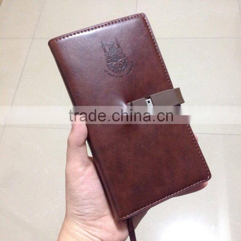 A6 size UBS notebooks with logo embossing cover