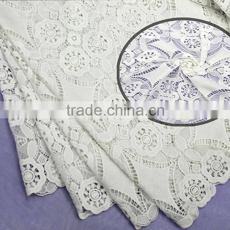 Sale high quality factory water soluble micro fiber polyester Chemical lace fabric decoration for wedding dress, apparel