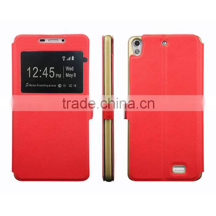 Factory directly sale , leather case for FLY Tornado Slim with window