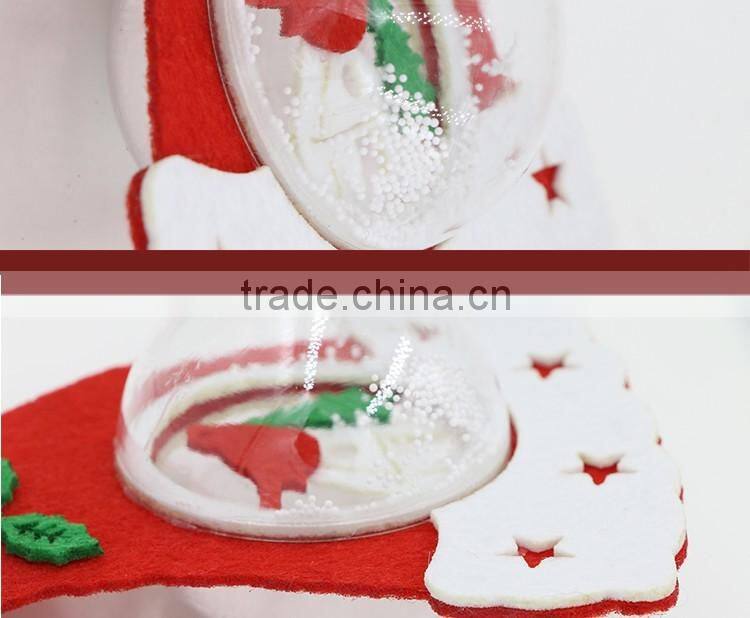 Plastic Clear Christmas Ball In Santa Hat Design Christmas Tree Hanging Ornaments Dropshipping Xmas Decoration