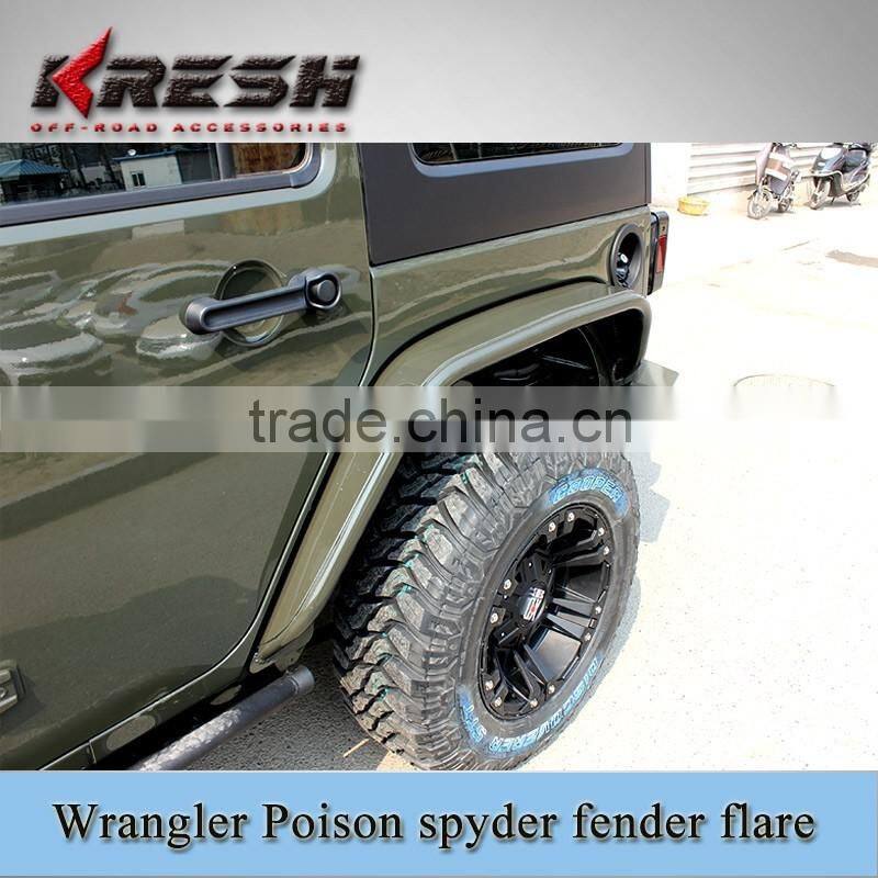 High quality 4x4 SUV aluminum jeep poison spyder wrangler aluminum alloy fender flares with different colors