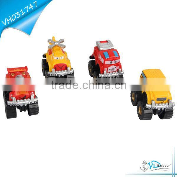 ABS Building Blocks Baby Police Cartoon Free Wheel Car