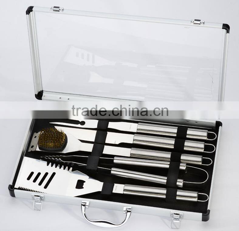 yangjiang factory manufacture stainless steel bbq cooking tools with nylon bag