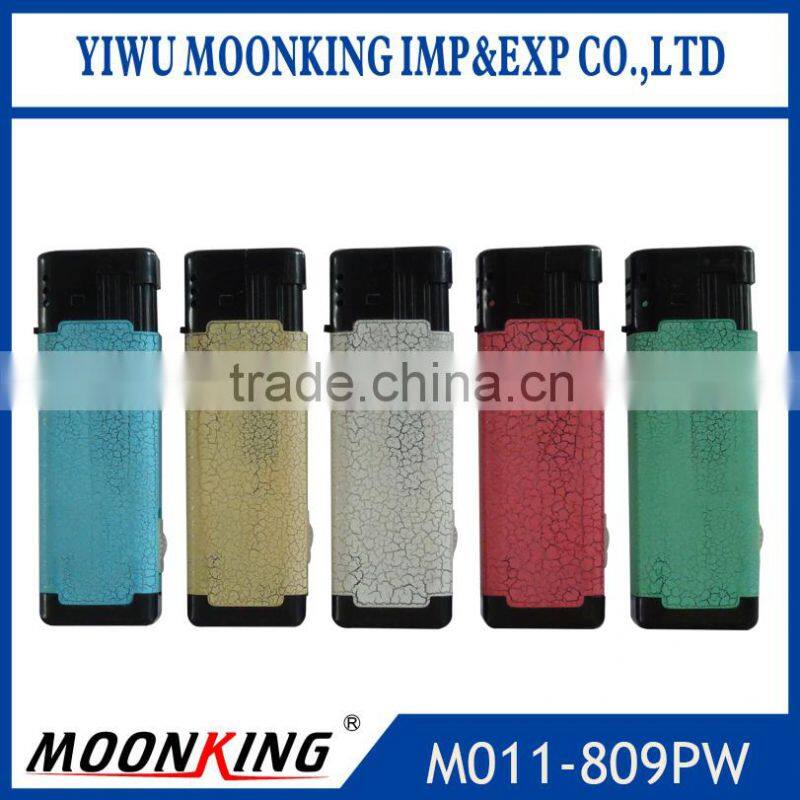 fashion leather translucent surface refillable electron cigarette lighter jet flame lighter with led light