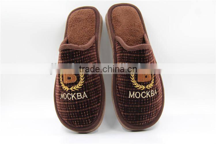 New 2014 Autumn Winter Men Slippers indoor Shoes anti-skid Home Flat Shoes padded Striped Warm leisure catton Shoes