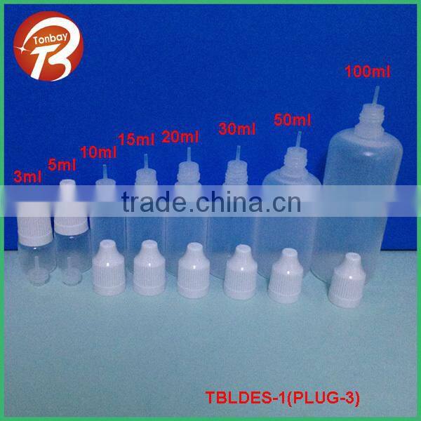 3ml LDPE long nozzle dropper bottle with childproof safety cap TBLDES-1-3ML