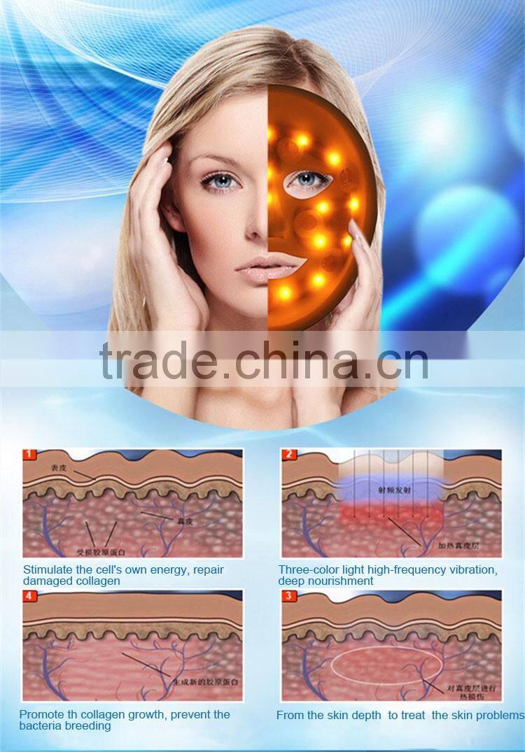 Beauty 3D Vibration Photon LED Facial Mask/Magic Skin Rejuvenation Led Masks/facial