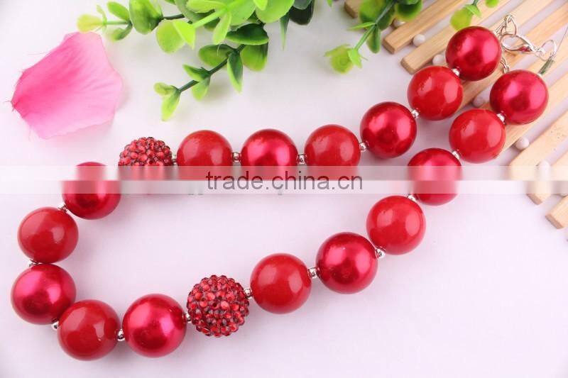 AAA Quality Latest Wholesale large acrylic bead necklace/Popular colorful bead chunky necklace
