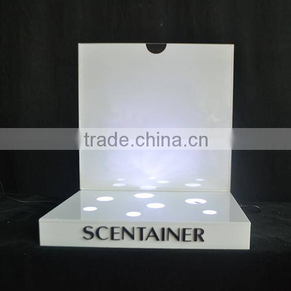 Customized white cosmetic display with led