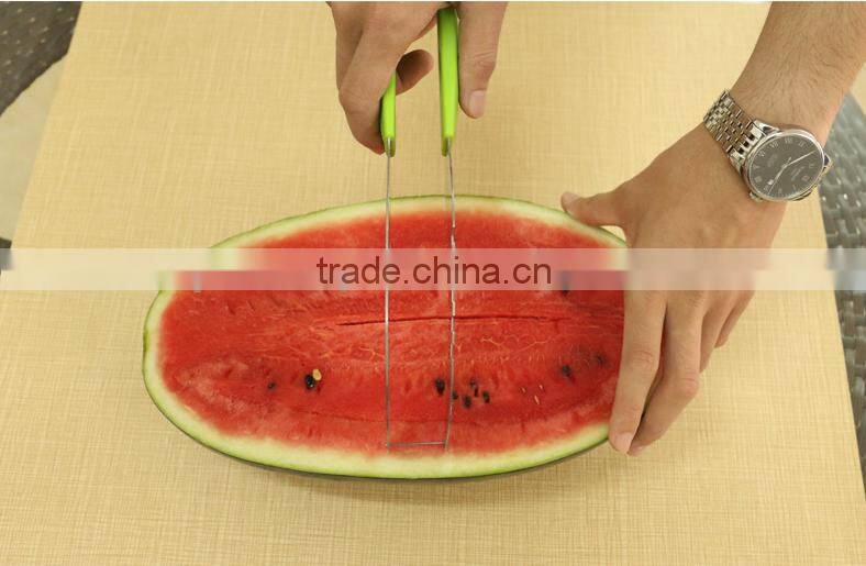 Hot sale amazon cut watermelon slicer with thick plastic handle,watermelon cutter