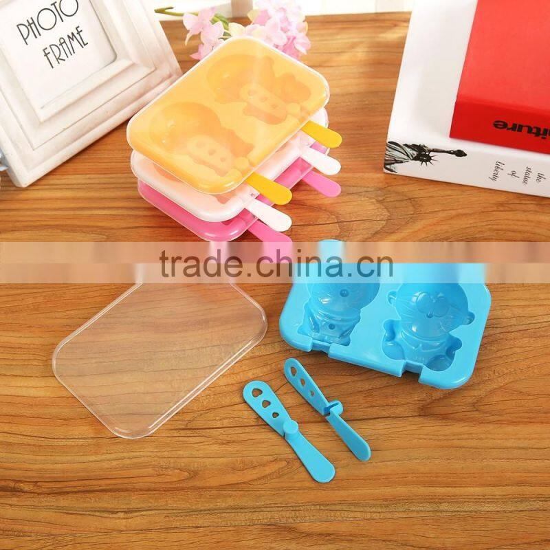 ICM-J009 Reusable Popsicle Molds Ice Pop Molds Maker, Set of 2, Doraemon Ice Pop Molds