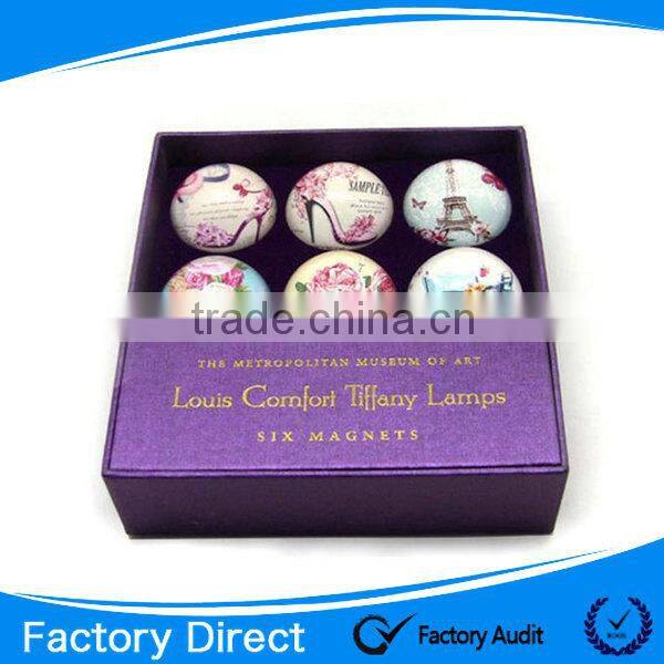 2015 Customized dome crystal glass fridge magnet