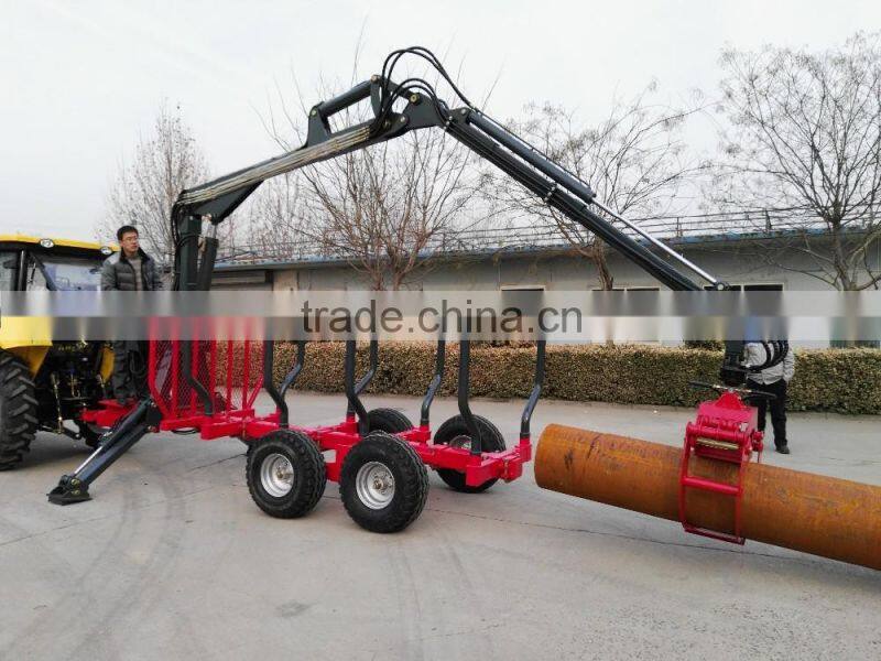 Hot sale in Canada!! 3 ton log/timber/wood trialer with telescopic crane