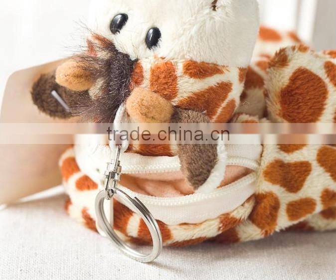 spotted deer shape plush coin purse /animal coin purse/custom plush cheap coin purse