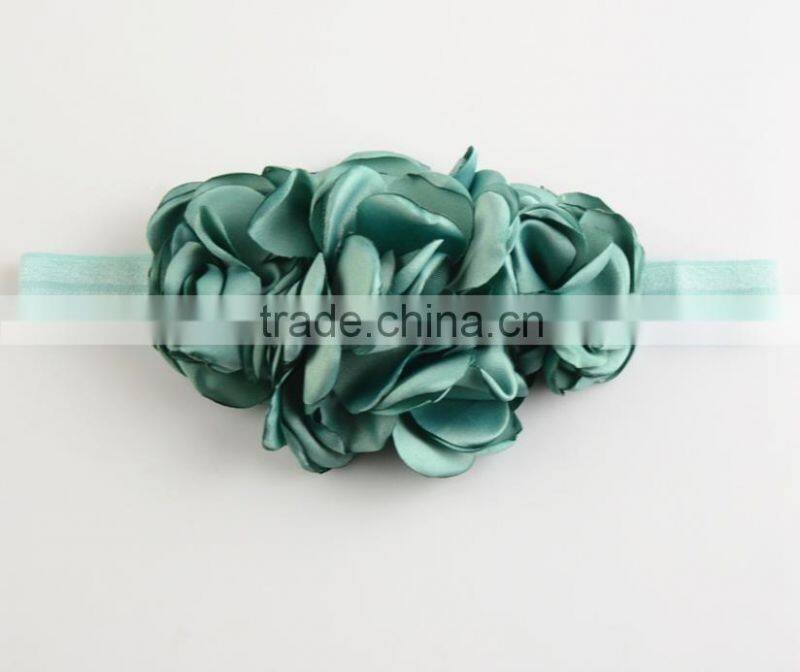 Latest Burned Satin Flower Headband For Kids,Top Stretch Headband For Girls
