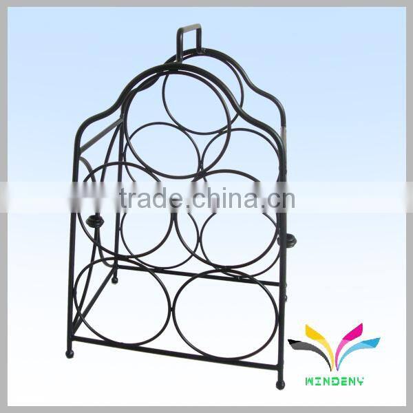 Good quality floor stand arcylic metal black wine bottle stopper display rack