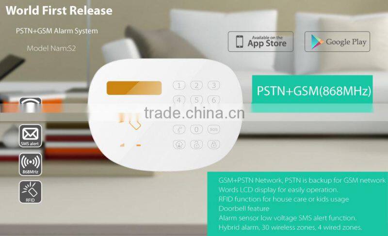 Wireless GSM Alarm home Automation Security System with RFID card and Touch Keypad