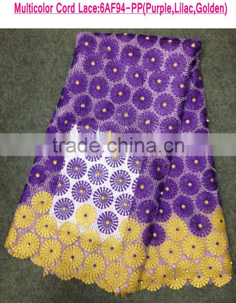 High quality guipure cord lace in fabric chemical african lace fabric africa dry lace dress