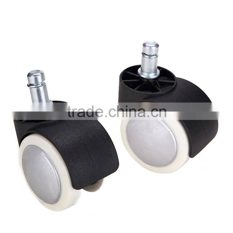 2016 BL promotional 2" white painted double swivel plastic PU office chair caster wheels