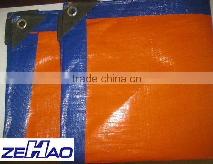 200gsm orange and blue color raw material pe tarpaulin&aluminium eyelet pe tarpaulin&picnic mat