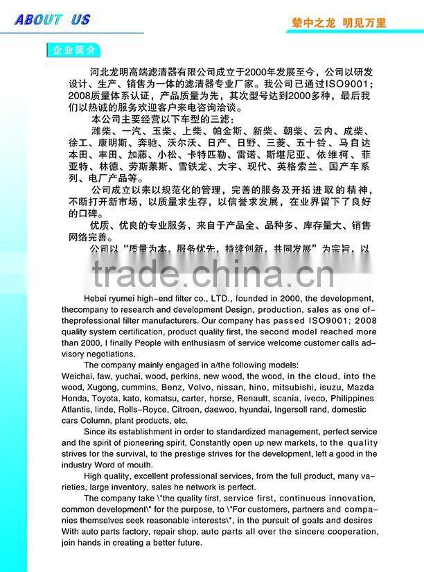 Filter seat truck body parts CX0814C