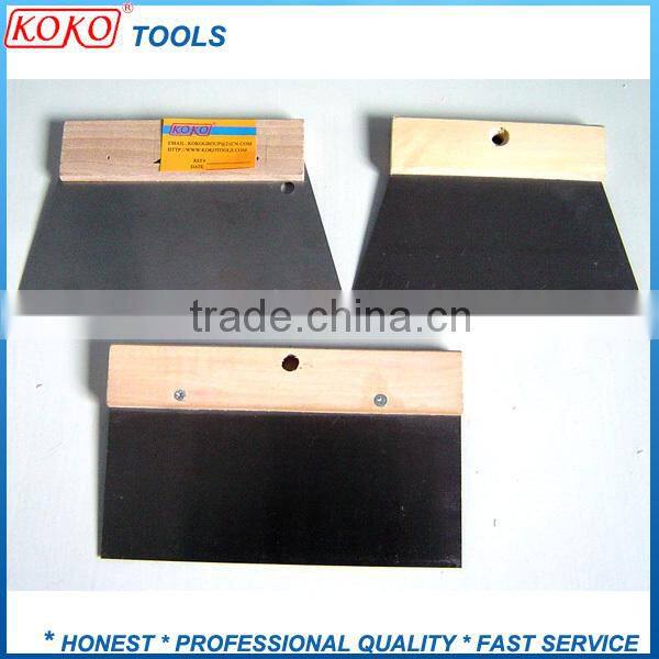 Mirror polished steel double color plastic handle putty scraper